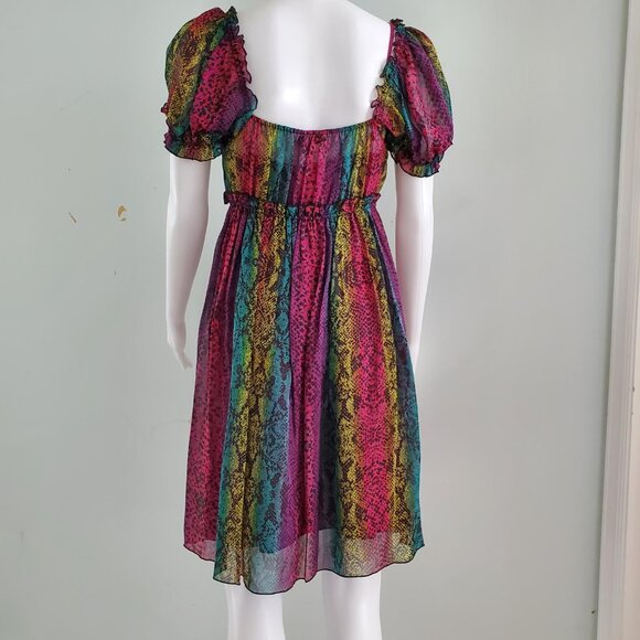 Betsey Johnson Womens 100% Silk Snake Skin Print Dress size 6 - Picture 3 of 4